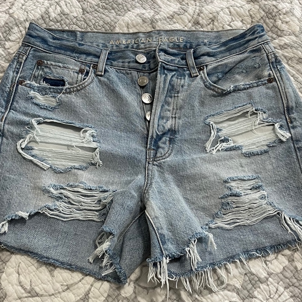 American Eagle Destroyed High Waisted Shorts